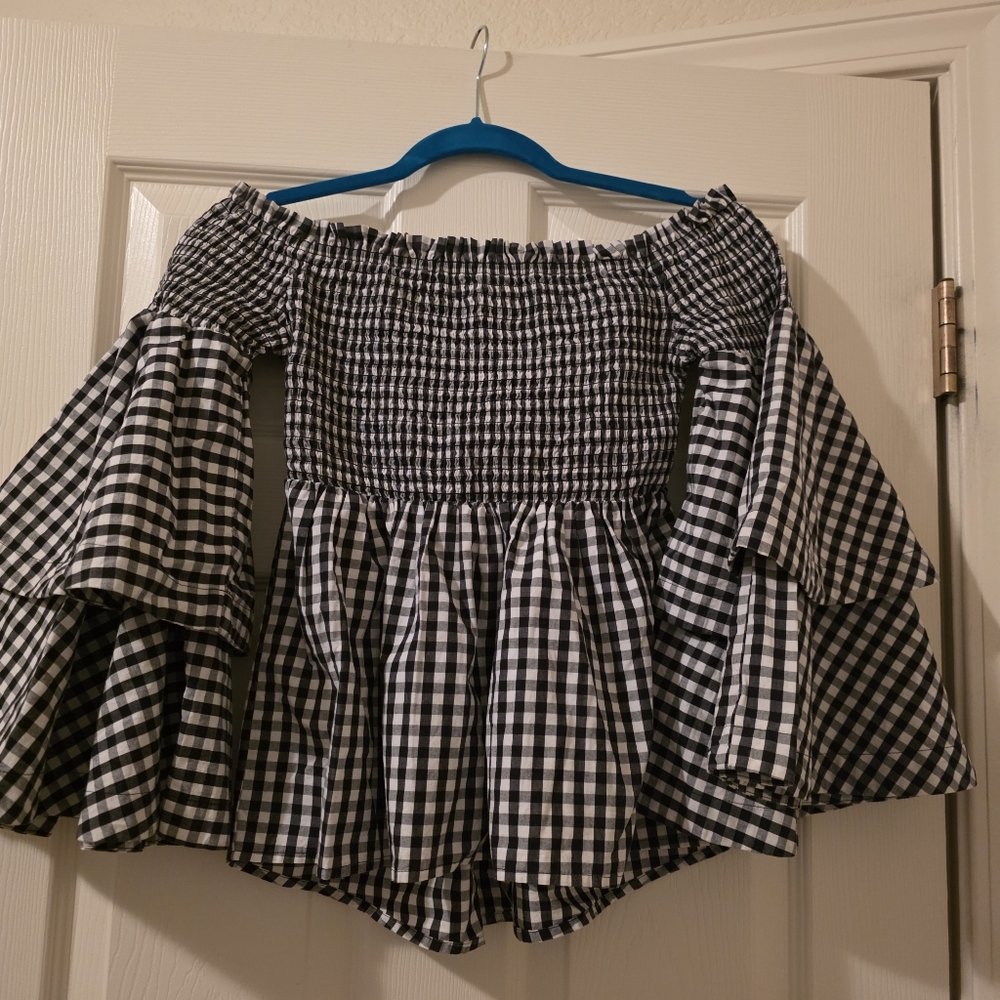 BP Ruffled Off The Shoulder Top